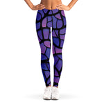 Purple Stained Glass Mosaic Print Women's Leggings