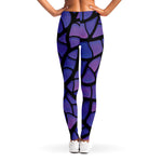Purple Stained Glass Mosaic Print Women's Leggings