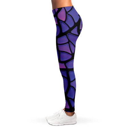 Purple Stained Glass Mosaic Print Women's Leggings