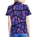 Purple Stained Glass Mosaic Print Women's Polo Shirt