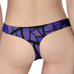 Purple Stained Glass Mosaic Print Women's Thong