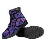 Purple Stained Glass Mosaic Print Work Boots