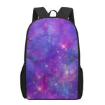 Purple Stardust Cloud Galaxy Space Print 17 Inch Backpack
