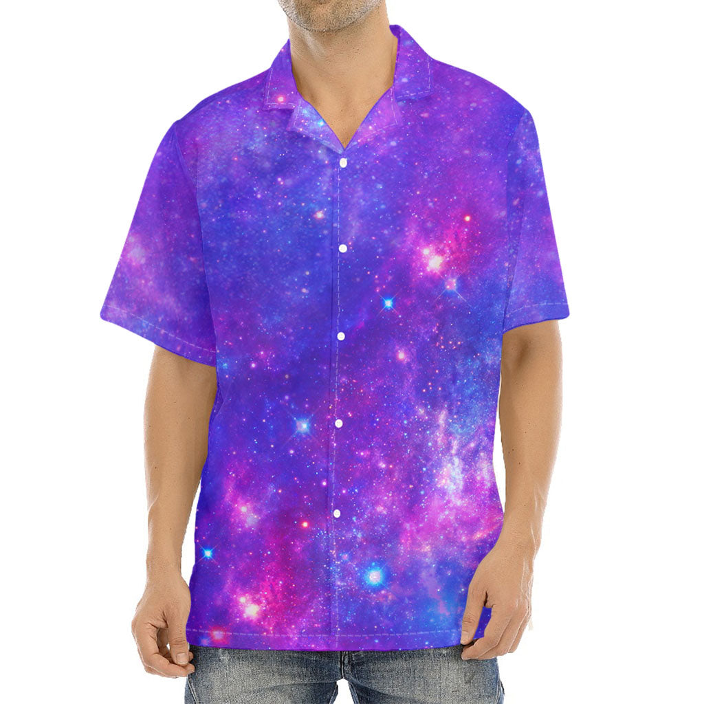 Purple Stardust Cloud Galaxy Space Print Aloha Shirt