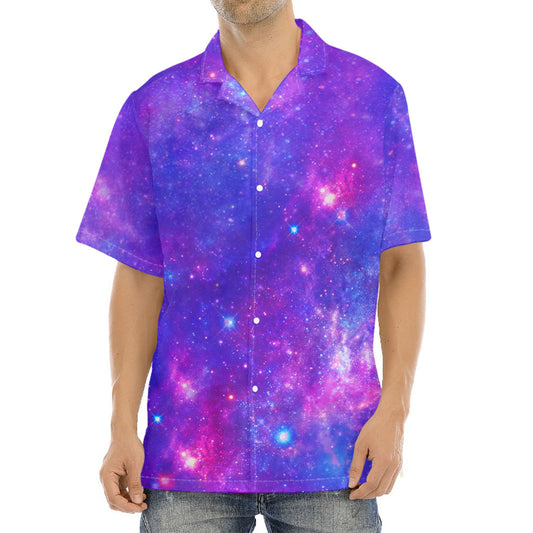 Purple Stardust Cloud Galaxy Space Print Aloha Shirt