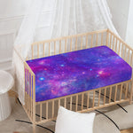 Purple Stardust Cloud Galaxy Space Print Baby Crib Sheet