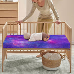 Purple Stardust Cloud Galaxy Space Print Baby Crib Sheet