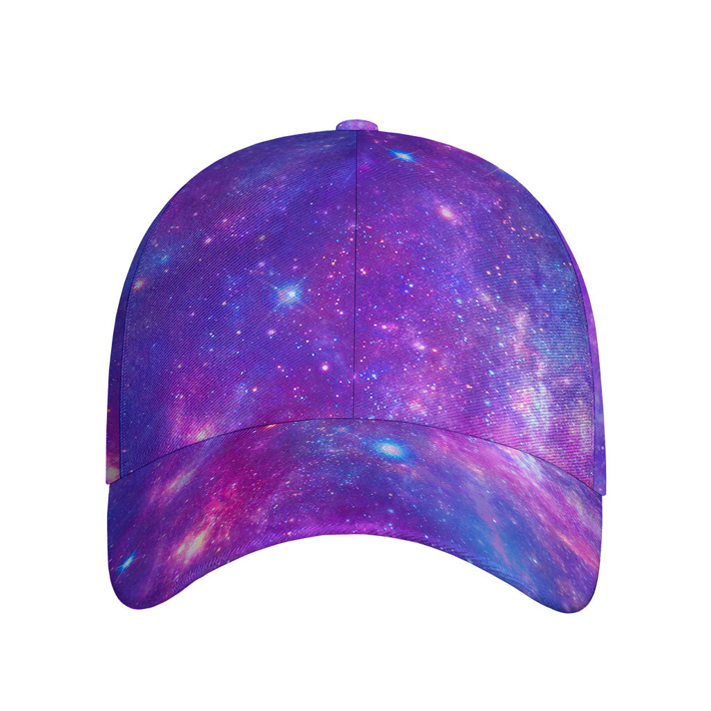 Purple Stardust Cloud Galaxy Space Print Baseball Cap