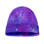 Purple Stardust Cloud Galaxy Space Print Beanie