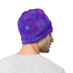 Purple Stardust Cloud Galaxy Space Print Beanie