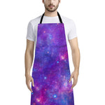 Purple Stardust Cloud Galaxy Space Print Bib Apron With Pocket