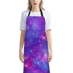Purple Stardust Cloud Galaxy Space Print Bib Apron With Pocket