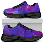 Purple Stardust Cloud Galaxy Space Print Black Chunky Shoes