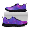 Purple Stardust Cloud Galaxy Space Print Black Running Shoes