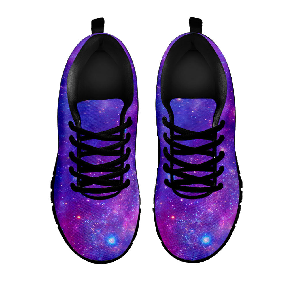 Purple Stardust Cloud Galaxy Space Print Black Running Shoes