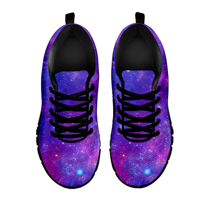 Purple Stardust Cloud Galaxy Space Print Black Running Shoes