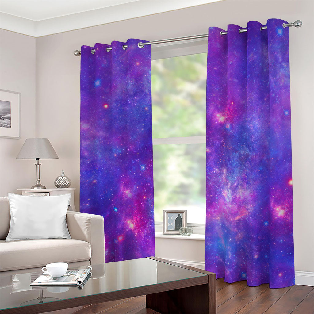 Purple Stardust Cloud Galaxy Space Print Blackout Grommet Curtains