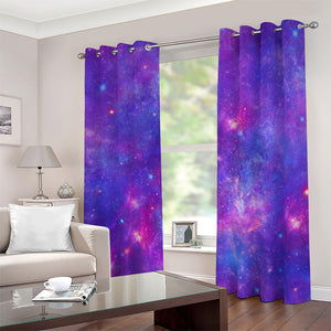 Purple Stardust Cloud Galaxy Space Print Blackout Grommet Curtains