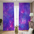 Purple Stardust Cloud Galaxy Space Print Dimout Pencil Pleat Curtains