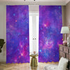 Purple Stardust Cloud Galaxy Space Print Blackout Pencil Pleat Curtains