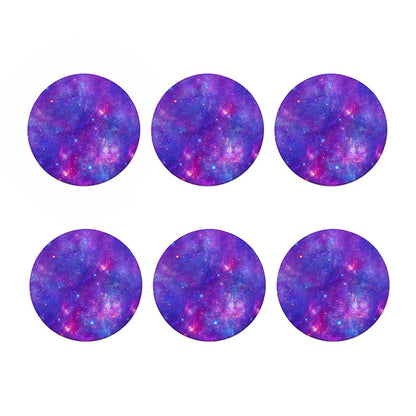 Purple Stardust Cloud Galaxy Space Print Coaster Set