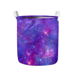 Purple Stardust Cloud Galaxy Space Print Collapsible Laundry Basket