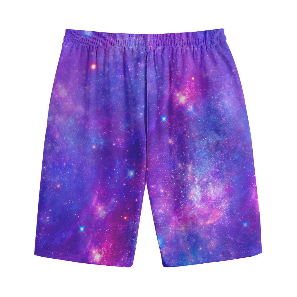 Purple Stardust Cloud Galaxy Space Print Cotton Shorts
