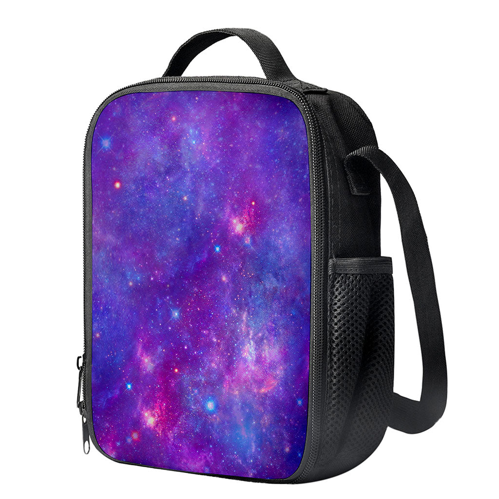 Purple Stardust Cloud Galaxy Space Print Crossbody Lunch Bag