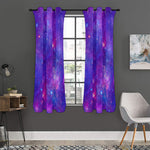Purple Stardust Cloud Galaxy Space Print Curtain