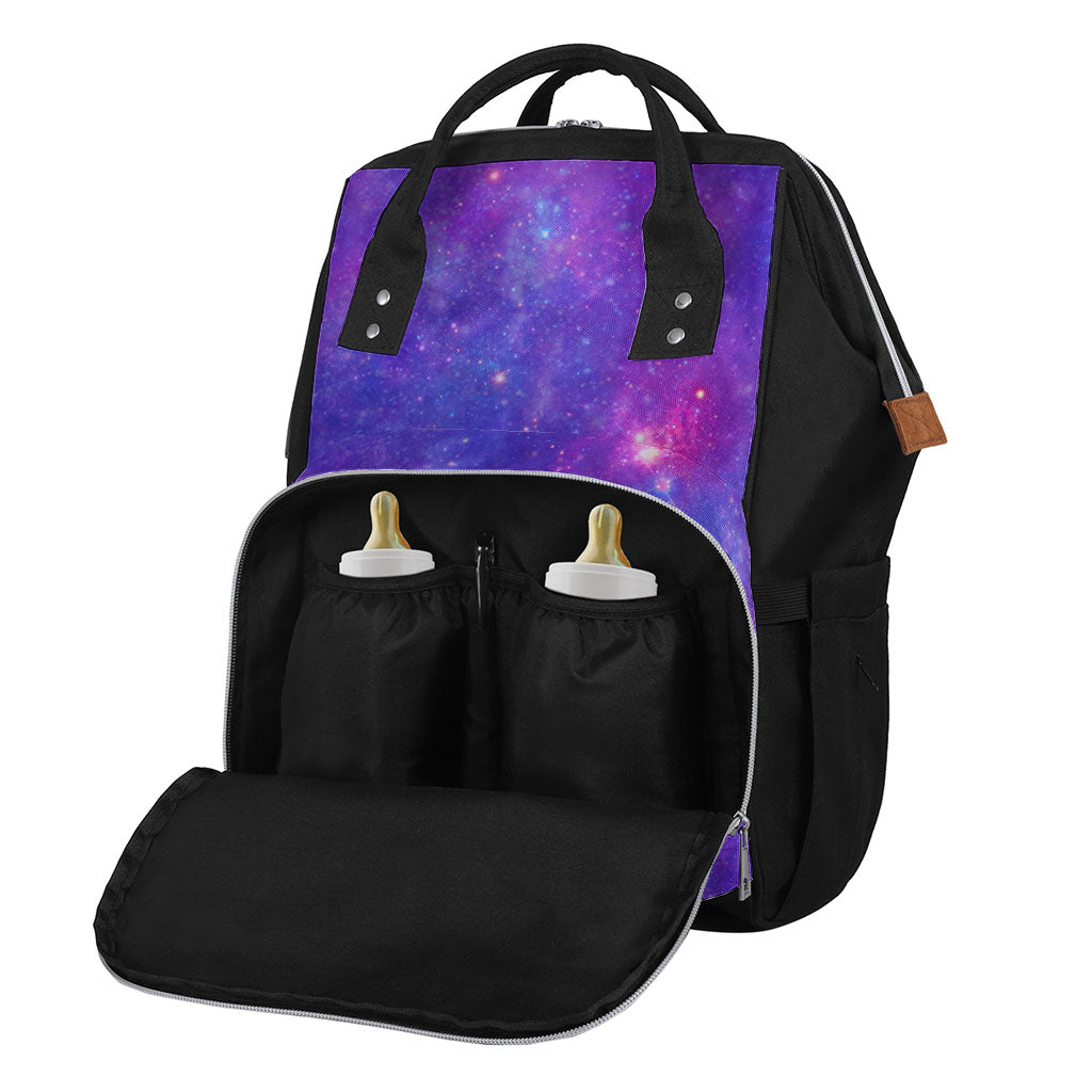 Purple Stardust Cloud Galaxy Space Print Diaper Bag