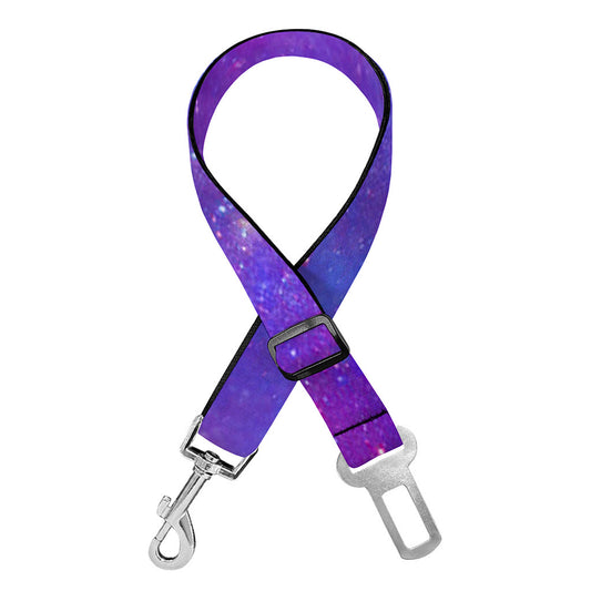 Purple Stardust Cloud Galaxy Space Print Dog Seat Belt