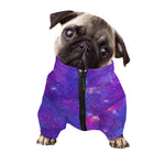 Purple Stardust Cloud Galaxy Space Print Dog Zip Up Jacket