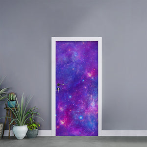 Purple Stardust Cloud Galaxy Space Print Door Sticker