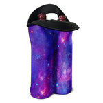Purple Stardust Cloud Galaxy Space Print Double Neoprene Wine Tote