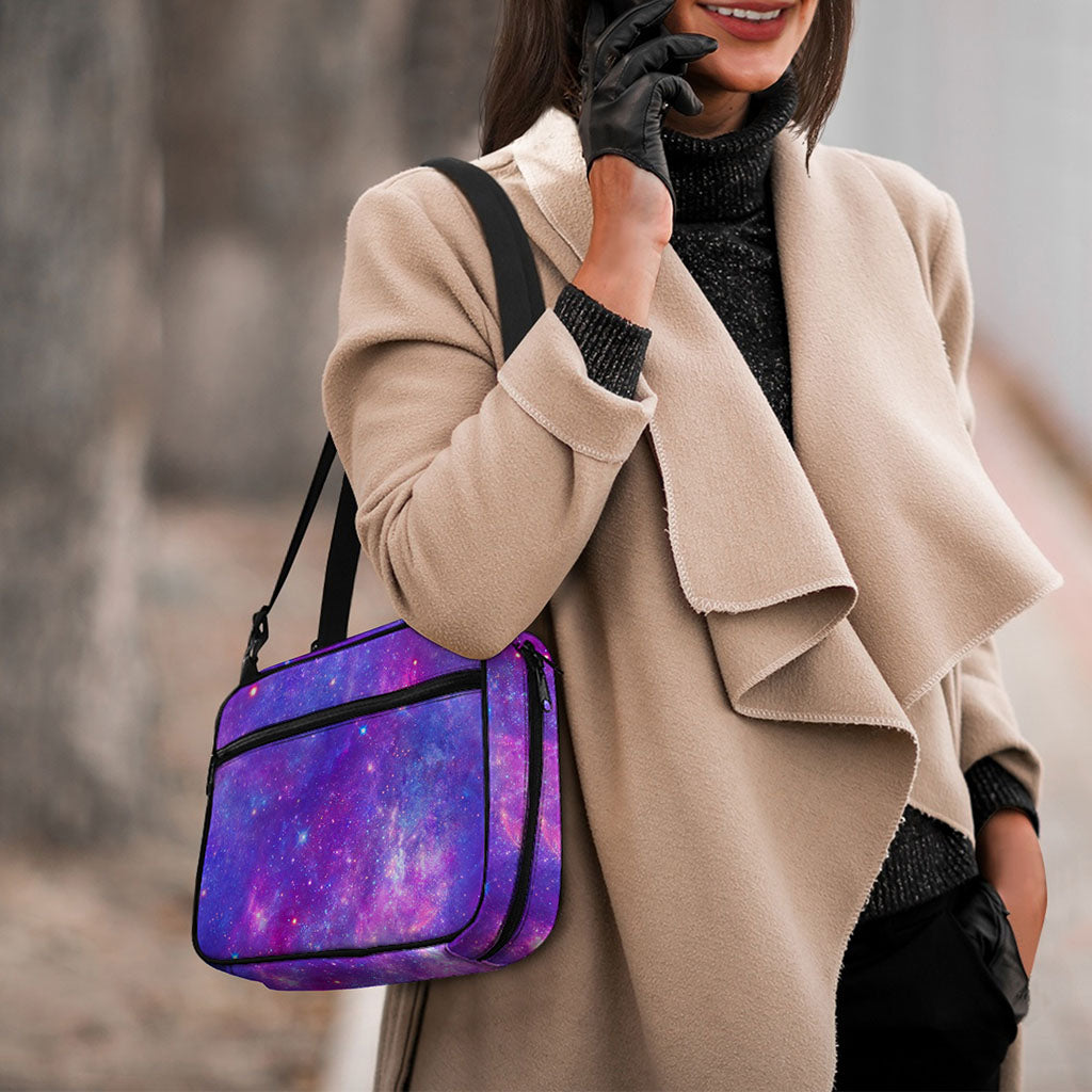 Purple Stardust Cloud Galaxy Space Print Double Strap Bible Bag