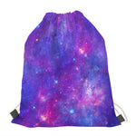 Purple Stardust Cloud Galaxy Space Print Drawstring Bag