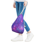 Purple Stardust Cloud Galaxy Space Print Drawstring Bag
