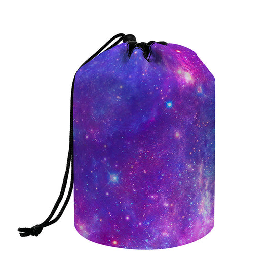 Purple Stardust Cloud Galaxy Space Print Drawstring Makeup Bag