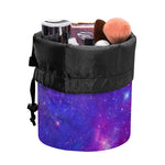 Purple Stardust Cloud Galaxy Space Print Drawstring Makeup Bag