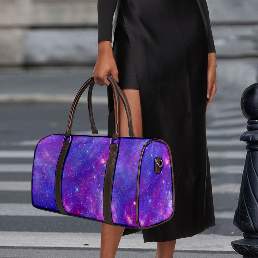 Purple Stardust Cloud Galaxy Space Print Duffle Bag
