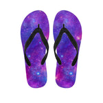 Purple Stardust Cloud Galaxy Space Print Flip Flops