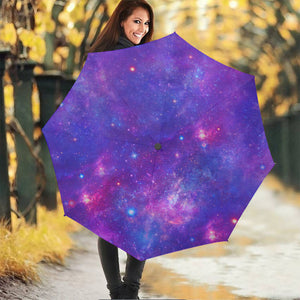 Purple Stardust Cloud Galaxy Space Print Foldable Umbrella
