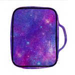 Purple Stardust Cloud Galaxy Space Print Front Pocket Bible Bag