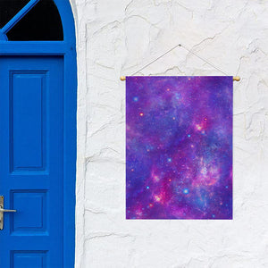 Purple Stardust Cloud Galaxy Space Print Garden Flag