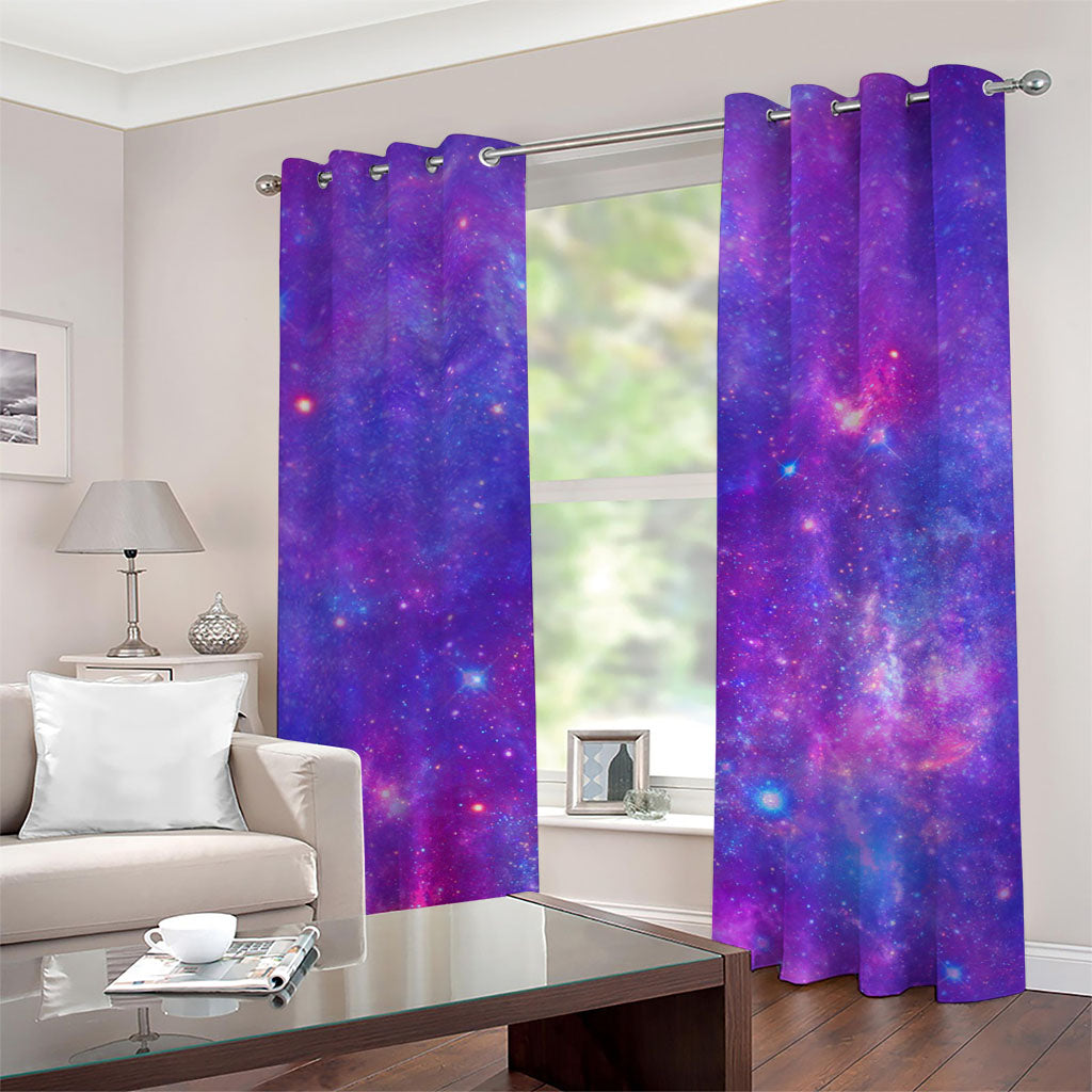 Purple Stardust Cloud Galaxy Space Print Grommet Curtains