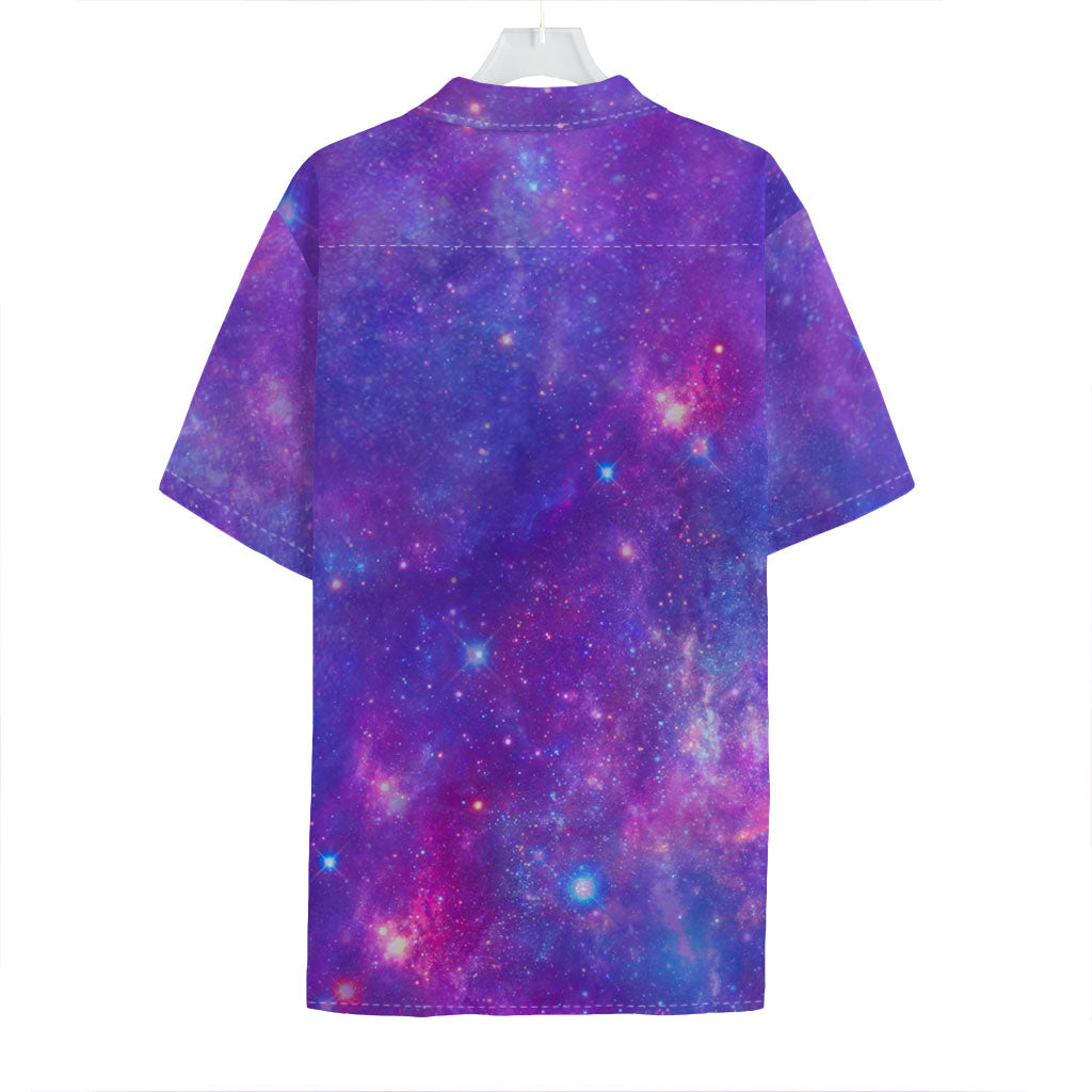 Purple Stardust Cloud Galaxy Space Print Hawaiian Shirt