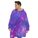 Purple Stardust Cloud Galaxy Space Print Hoodie Blanket