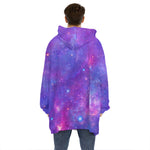 Purple Stardust Cloud Galaxy Space Print Hoodie Blanket