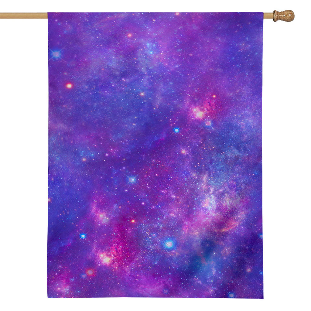Purple Stardust Cloud Galaxy Space Print House Flag