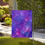 Purple Stardust Cloud Galaxy Space Print House Flag